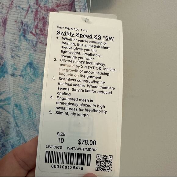 RARE Lululemon SeaWheeze Swiftly Speed SS Tee in Tie Dye Size 10 NWT - Picture 4 of 8